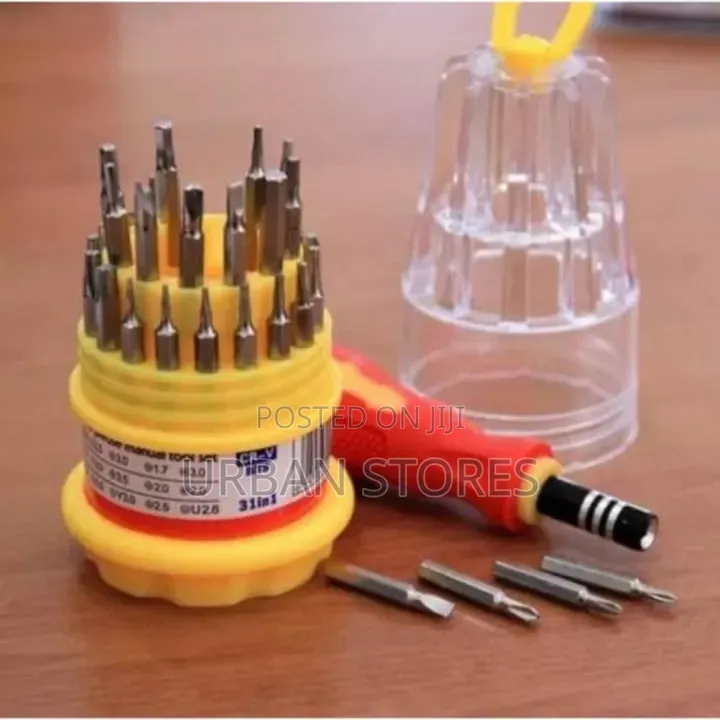31 in 1 Screwdriver Set Mechanic Repair Tool Kit - Silver,Yellow,Red