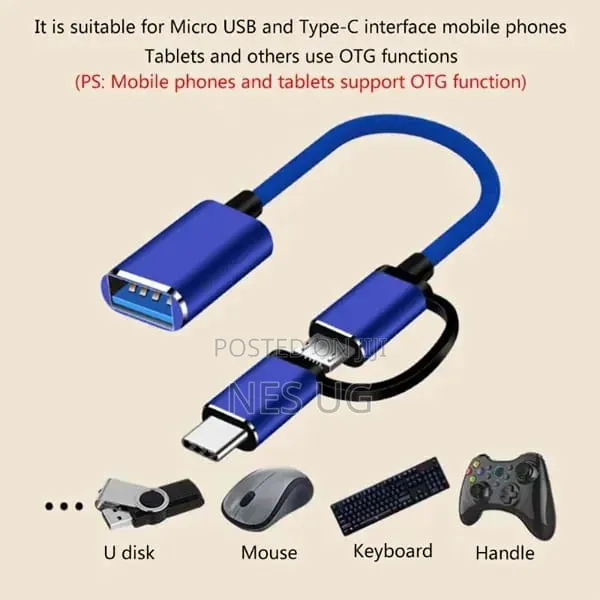 USB to Micro + Type-C Interface Otg Plug Play Multi Device Support