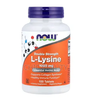 Now Double Strength L-Lysine 1000mg Essential Amino Acids 100 Tablets