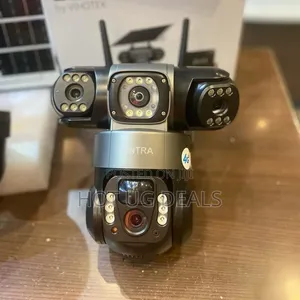 V380 Triple Lens WiFi Solar Security Camera | No Simcard Needed