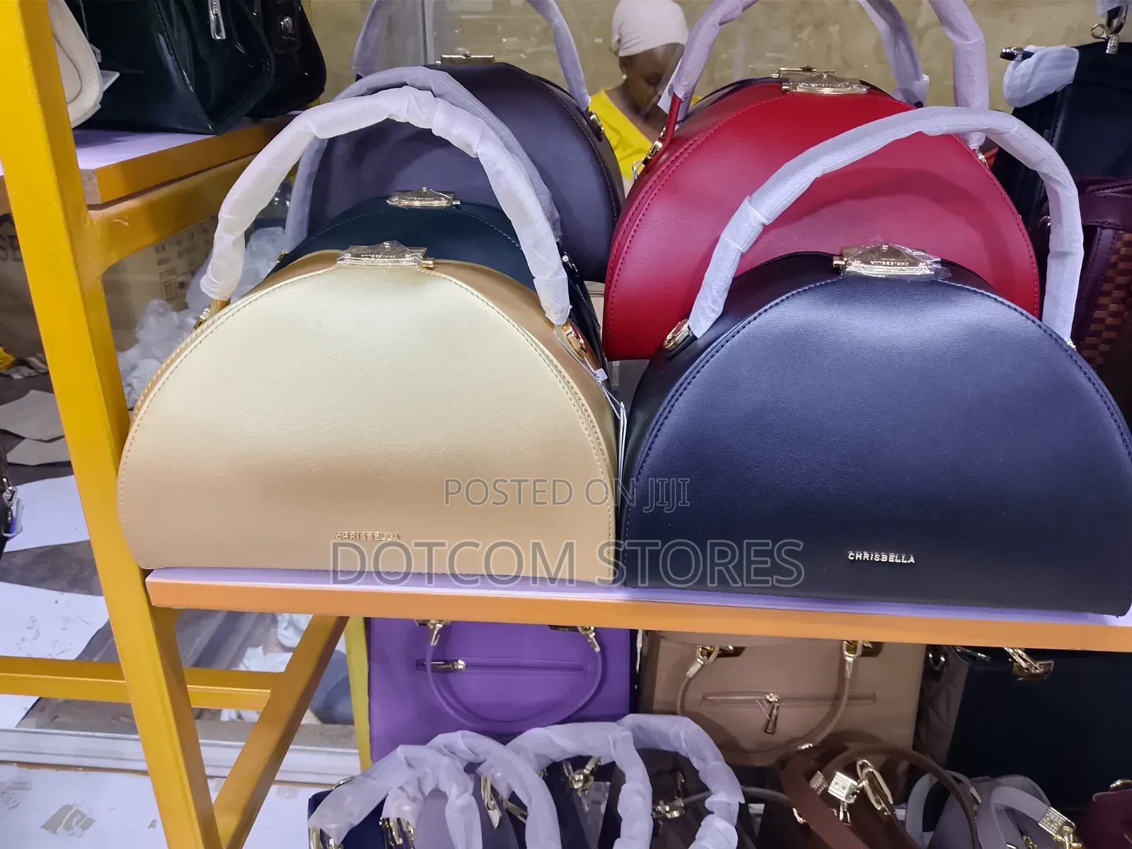 Genuine Chrisbella Leather Semi-Circle Handbag