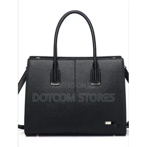 Black ChrisRosy Faux-Leather Corporate Satchel Tote Hand Bag