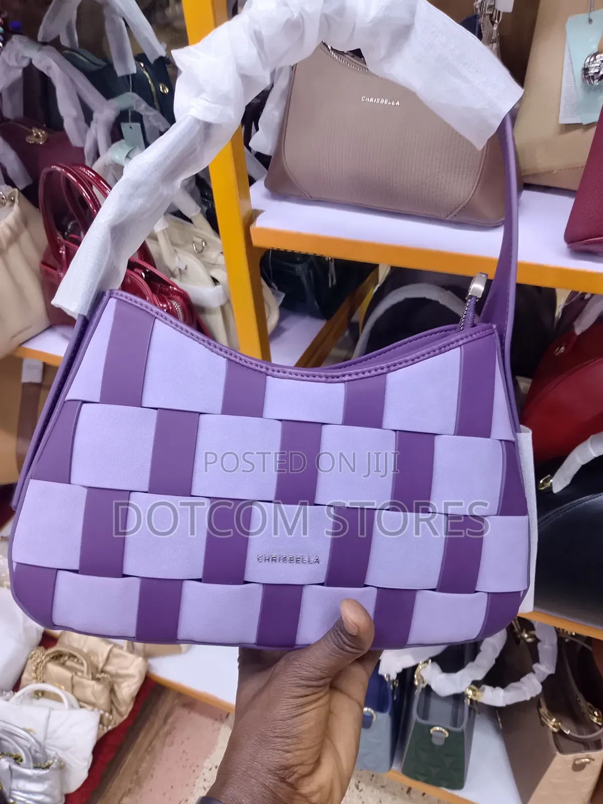 Chrisbella Mat Design Single Handle Hand Bag