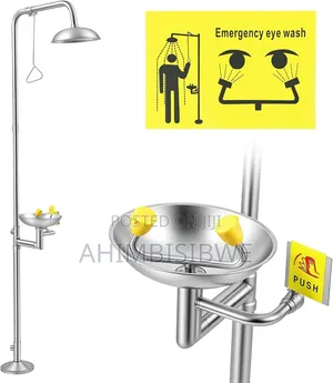 Stainless Steel Emergency Shower With Eye Wash Sink