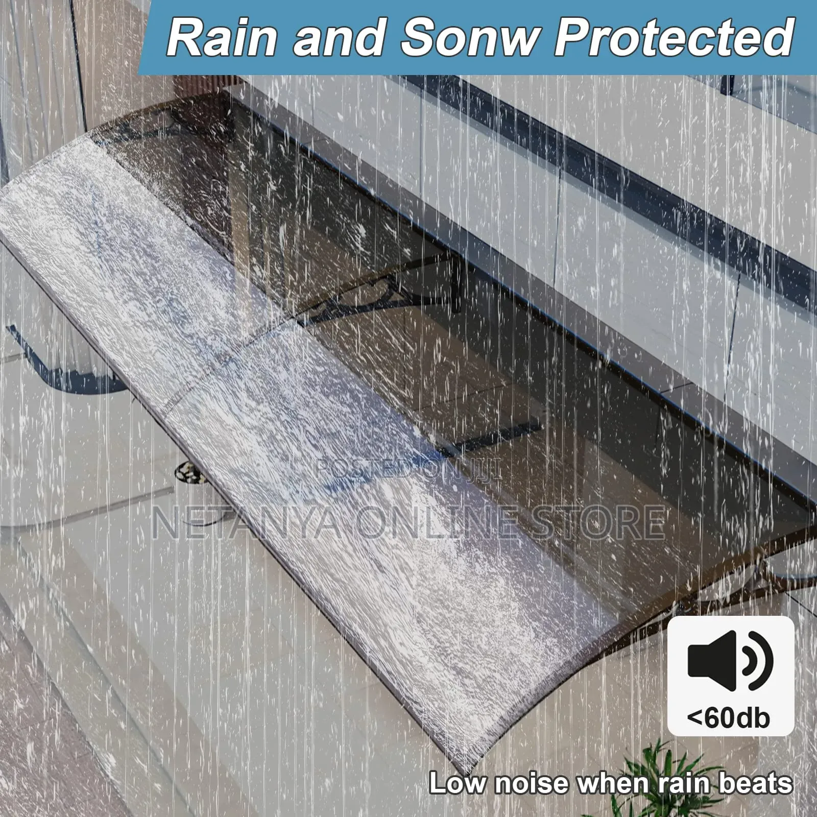 Durable Aluminium Modern Awning Canopy 1m