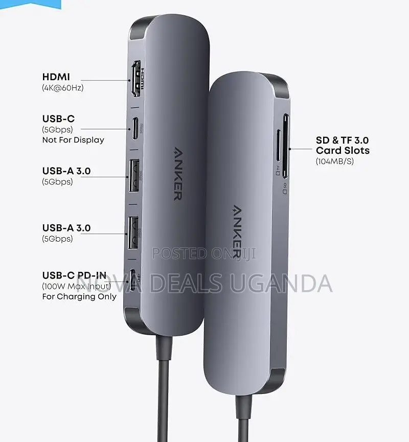 Anker USB C Hub, 7-in-1 Multi-Port USB Adapter for Laptops