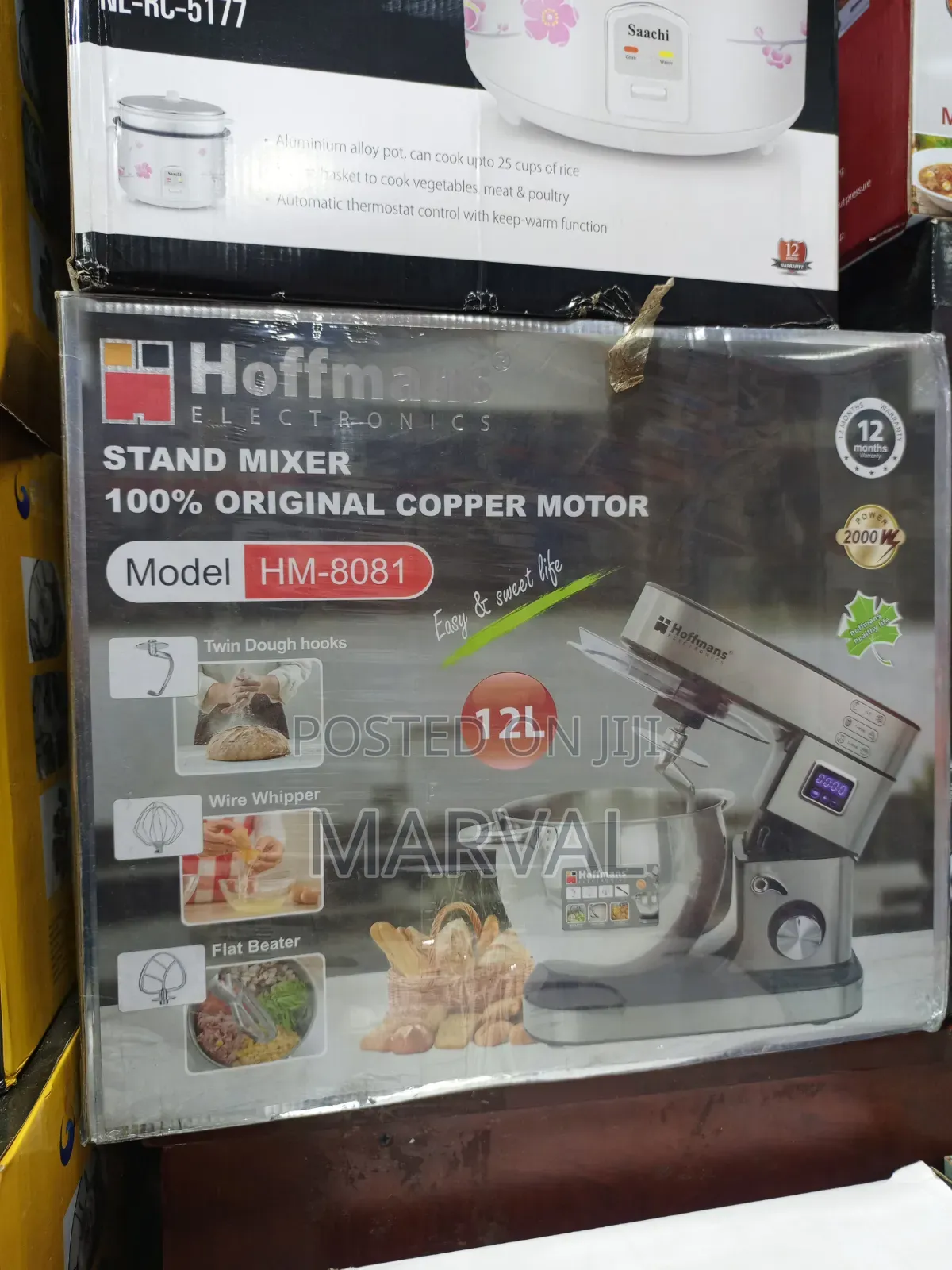 Hoffmans HM-8081 Stand Mixer, 12L Stainless Steel Bowl 2000W