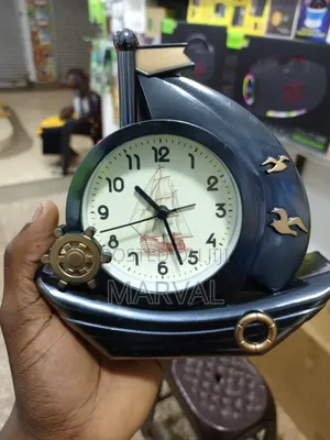 Electroplated Sailboat-Shaped Decorative Table Alarm Clock