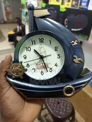 Electroplated Sailboat-Shaped Decorative Table Alarm Clock
