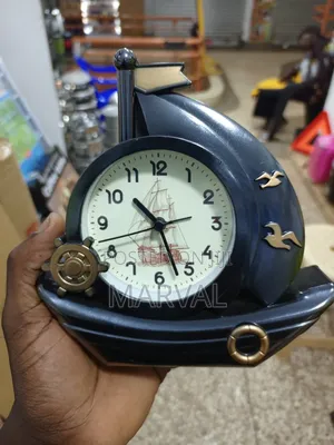 Electroplated Sailboat-Shaped Decorative Table Alarm Clock