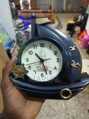 Electroplated Sailboat-Shaped Decorative Table Alarm Clock