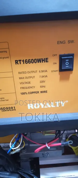 Royalty Petrol Generator 7kva Push Start