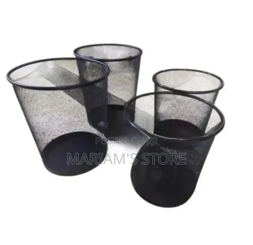 Black Metal Mesh Waste Paper Bins, Suitable for Office, Home,