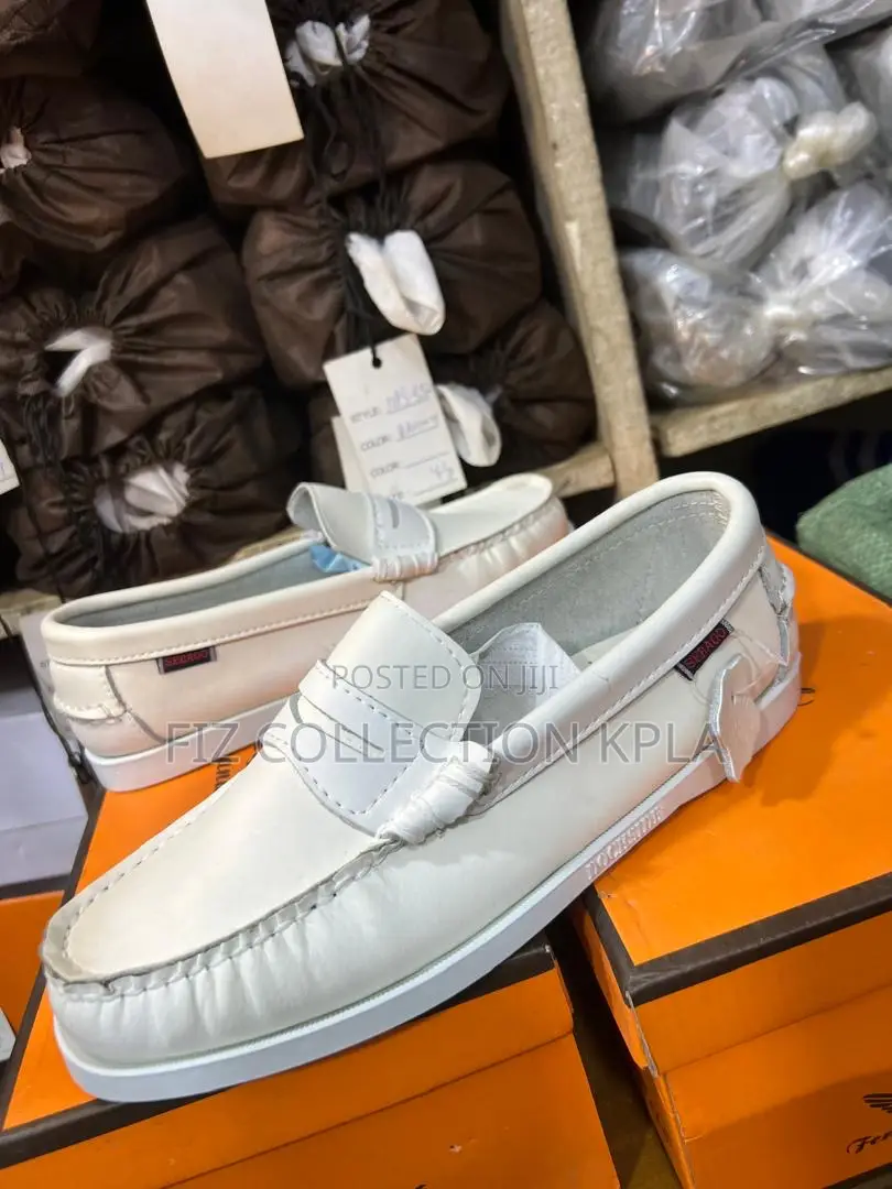 Sebago Dan Polaris White Leather Penny Loafers