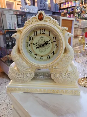 Ornate Double Peacock Mantel Clock