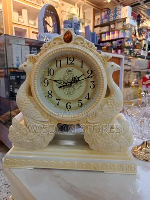 Ornate Double Peacock Mantel Clock