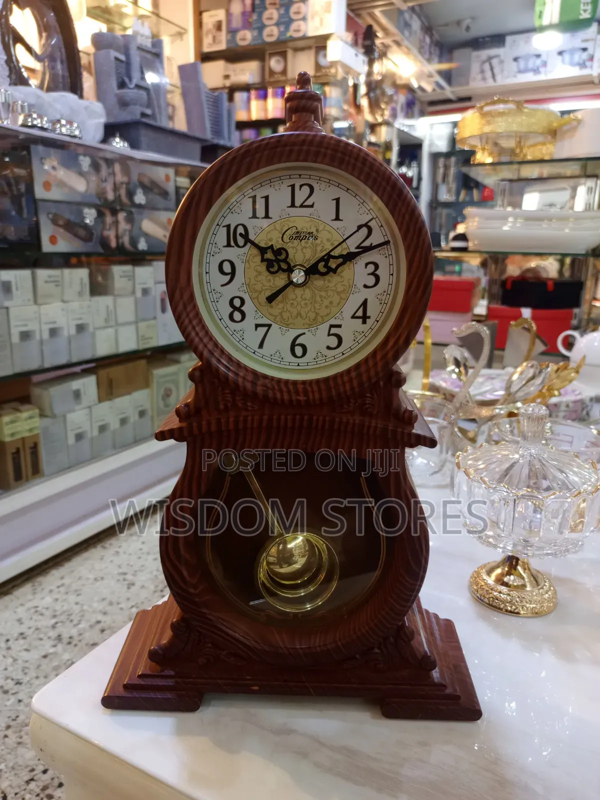 Vintage-Inspired Wooden Mantel Clock