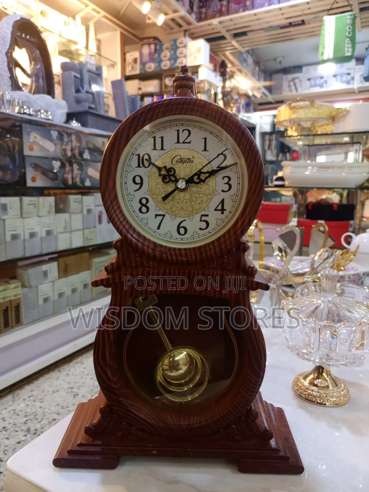Vintage-Inspired Wooden Mantel Clock