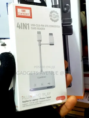 Earldom OT106CL 4-in-1 USB-C and 8-Pin OTG Converter Card Reader .