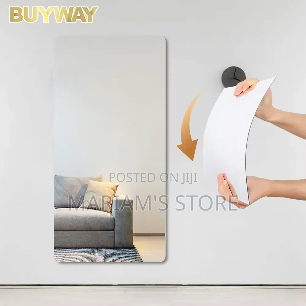 Flexible, Shatterproof Wall Mirror Made From Acrylic Sheet Material.