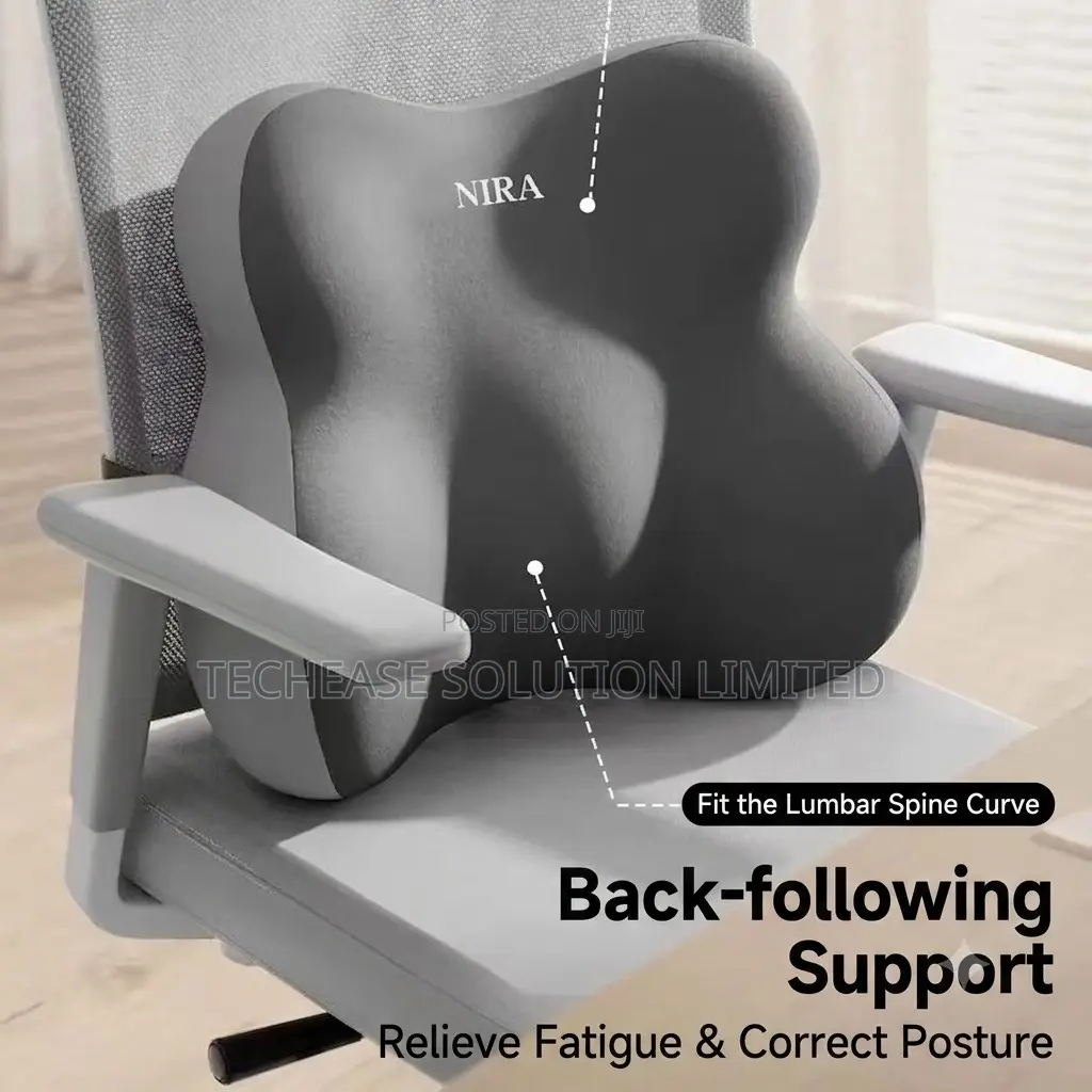 Lumbar Support Pillow – Memory Foam Back Cushion With Adjustable Strap