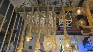 Bamboo and Jet Rope Ceiling Hanging Chandelier