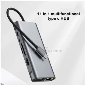 11-in-1 USB Type-C Hub – Hdmi, Vga, Rj45 Ethernet, Sd/Tf, Pd