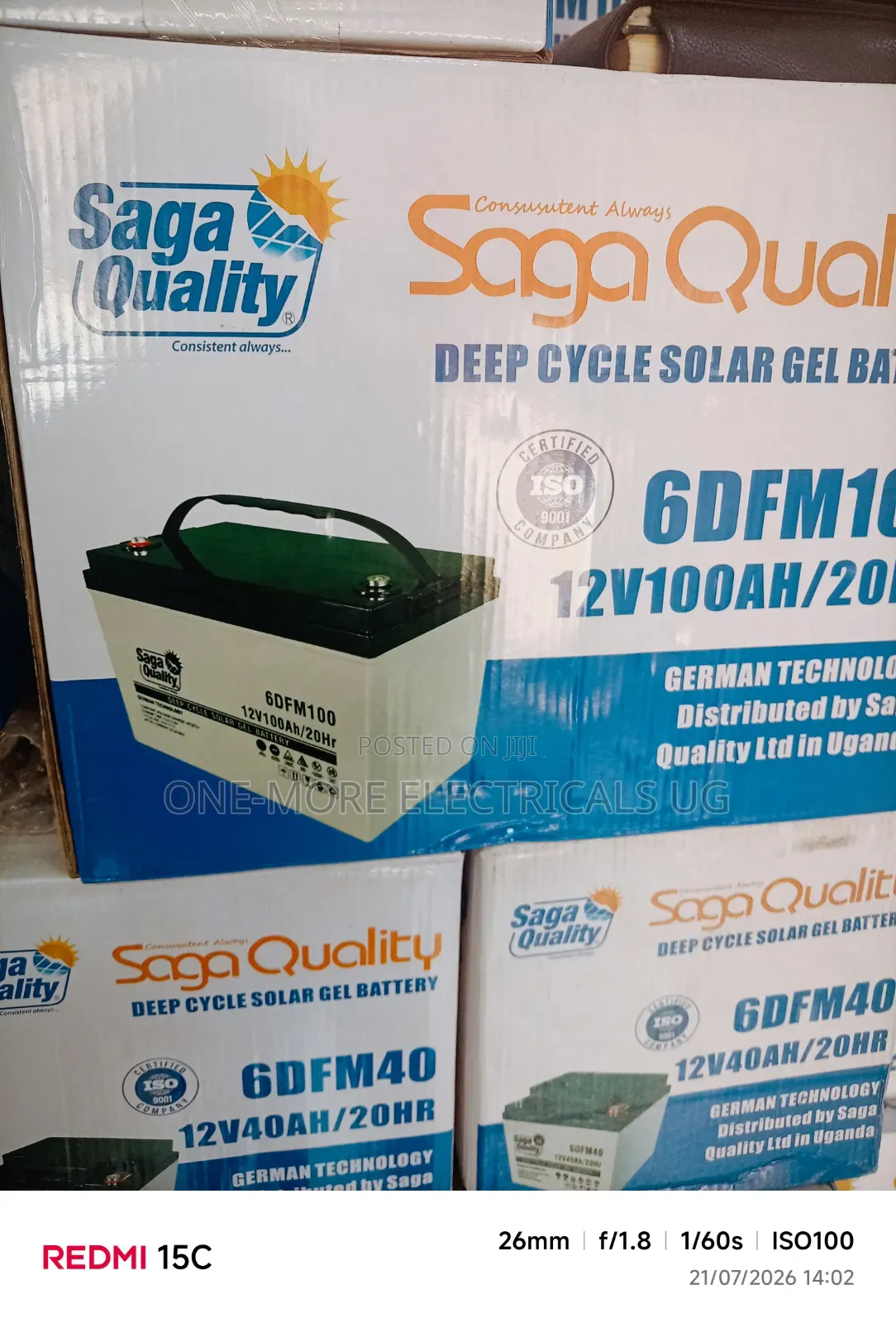 Saga Gel Battery 100ah/12volts