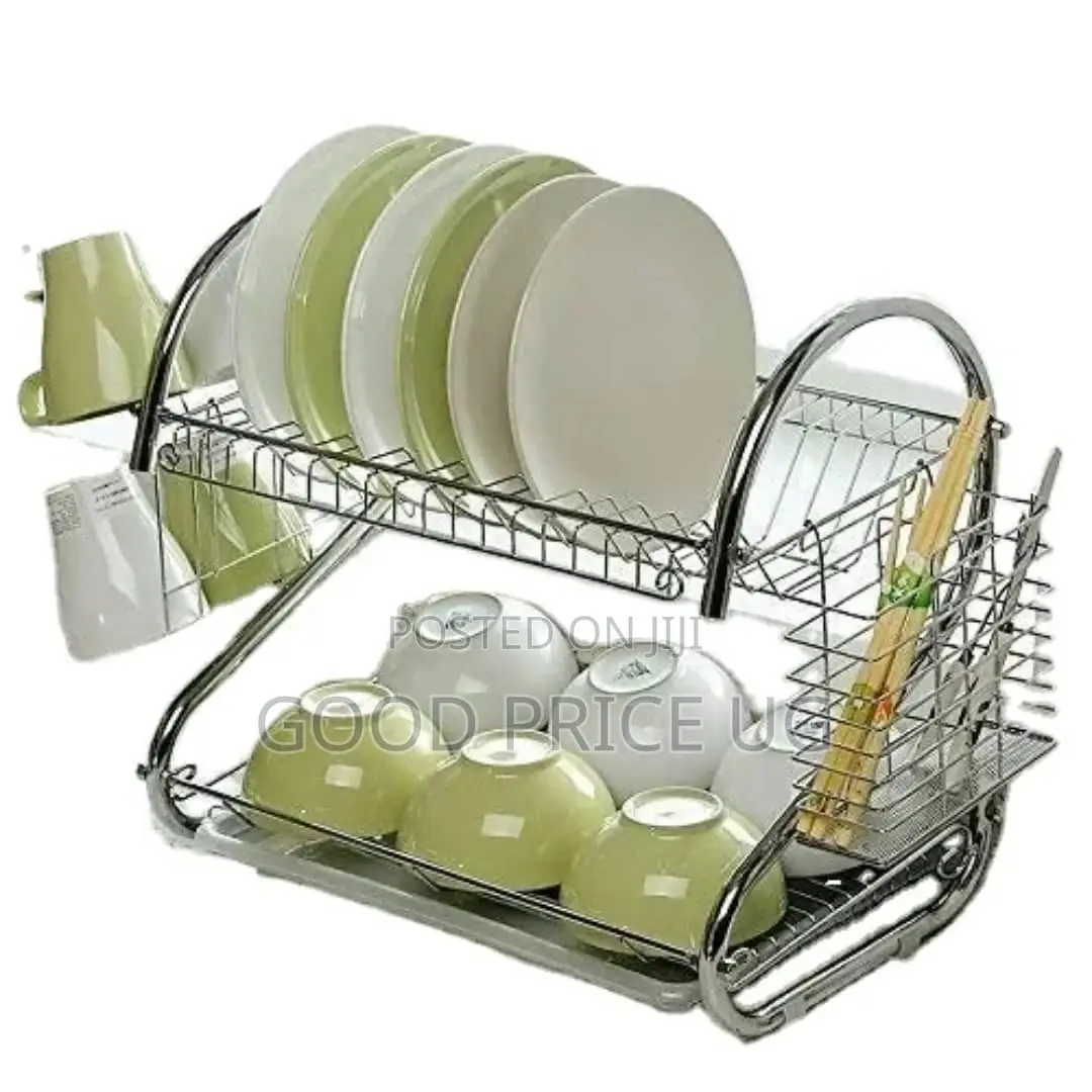 2-Tier Stainless Steel S-Shaped Dish Drying Rack