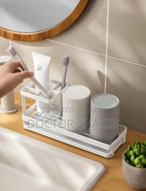 Rustproof Bathroom Toothbrush Holder With Drain Tray