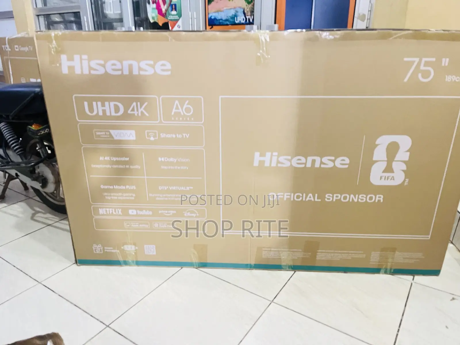 HISENSE A6 Series Advanced Smart UHD 75 Brand New