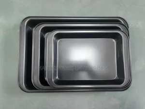 Set of Three Non-Stick Rectangular Baking Pans / Roaster Trays