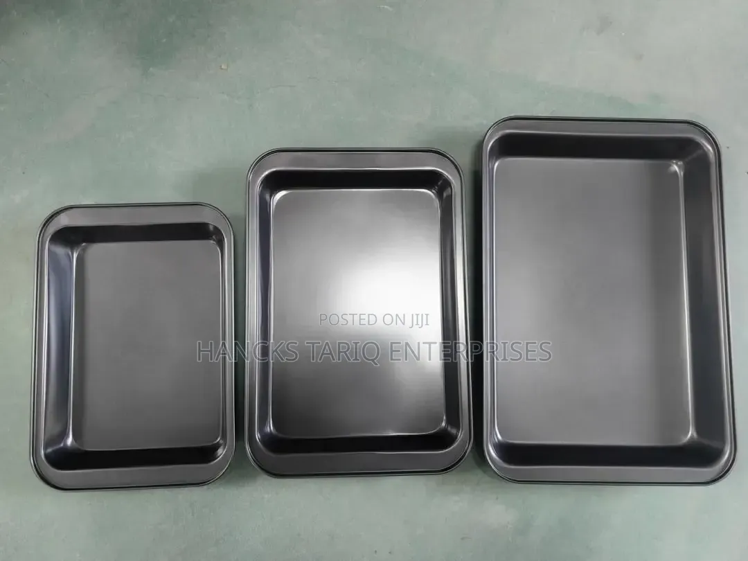 Set of Three Non-Stick Rectangular Baking Pans / Roaster Trays