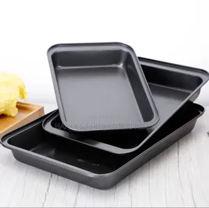 Set of Three Non-Stick Rectangular Baking Pans / Roaster Trays