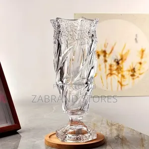 Amber Crystal Glass Flower Vase
