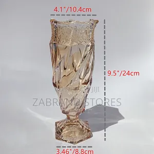 Amber Crystal Glass Flower Vase