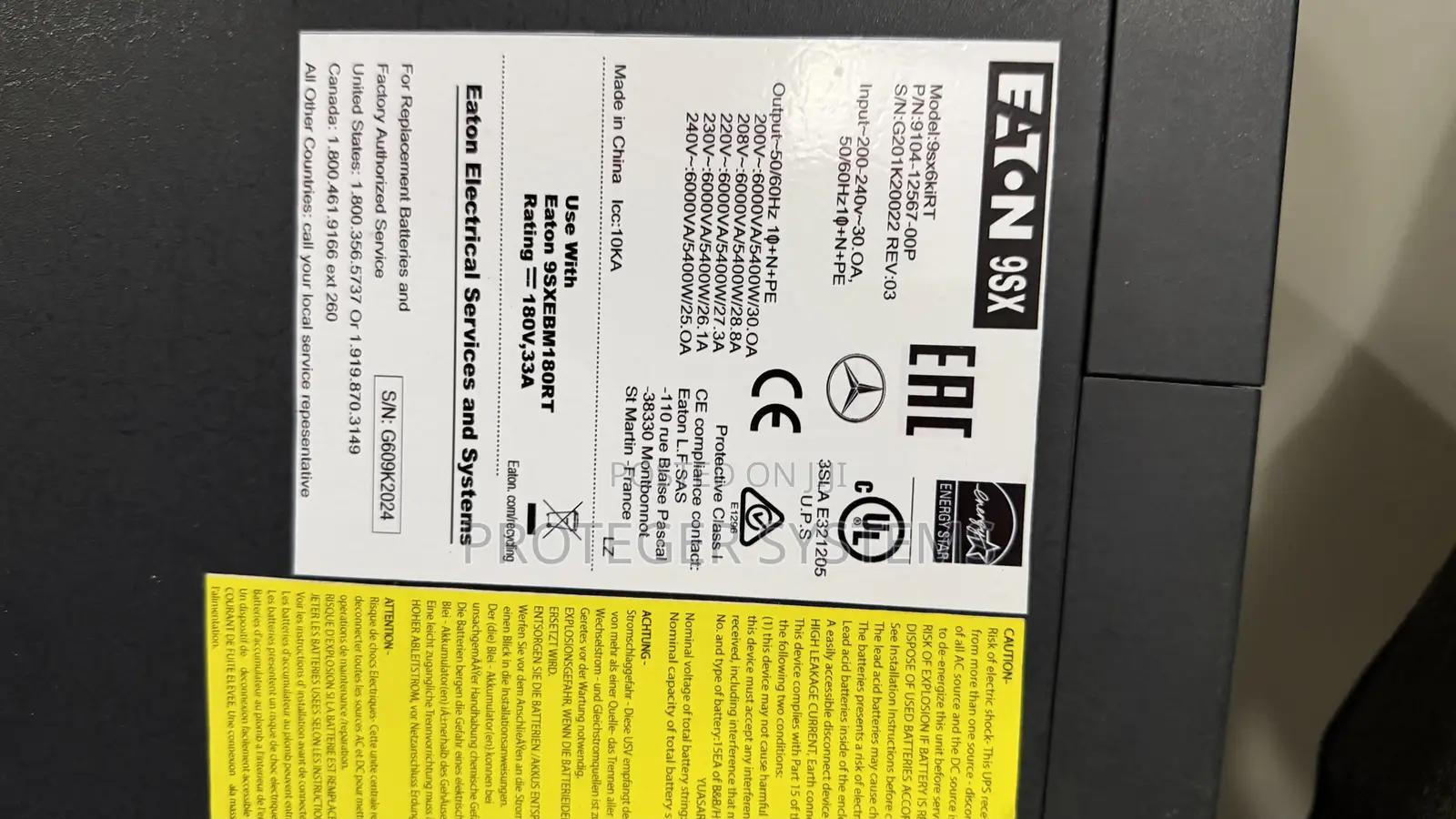 Eaton 6KVa/6000Va 9sx6kiRT UPS
