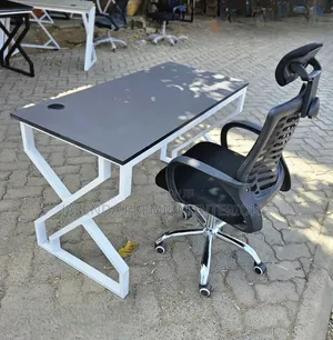 Study Desk 120cm Wood Top Metallic X Legs | Home Office