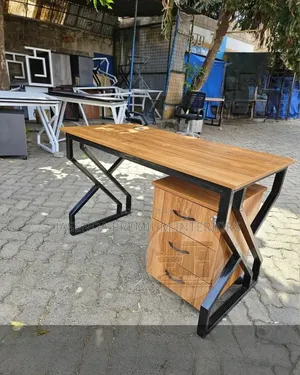 Study Desk 120cm Wood Top X Legs | Storage 