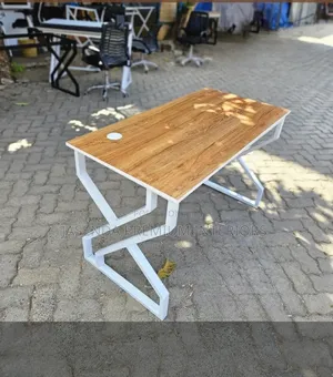 Workstation Desk 120cm Wood Top Metallic X Legs | Stable Design