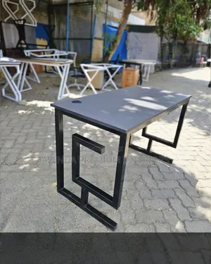 Office Desk 120cm Brown Wood + X Metal Legs | Heavy Duty Table