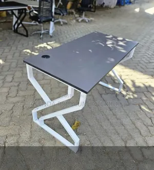 Office Desk 120cm Gray Top + X White Legs | Sturdy Modern