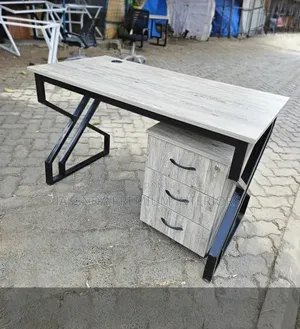 Office Desk 120cm Wood + X Metal Base | Modern Table