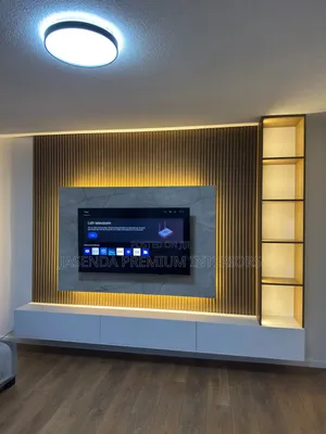 TV Stand Unit Floating + Wall Panel | Modern TV Wall Unit