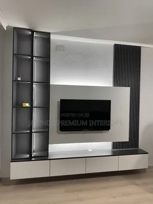 Modern TV Wall Unit With Cabinets | Floating TV Stand