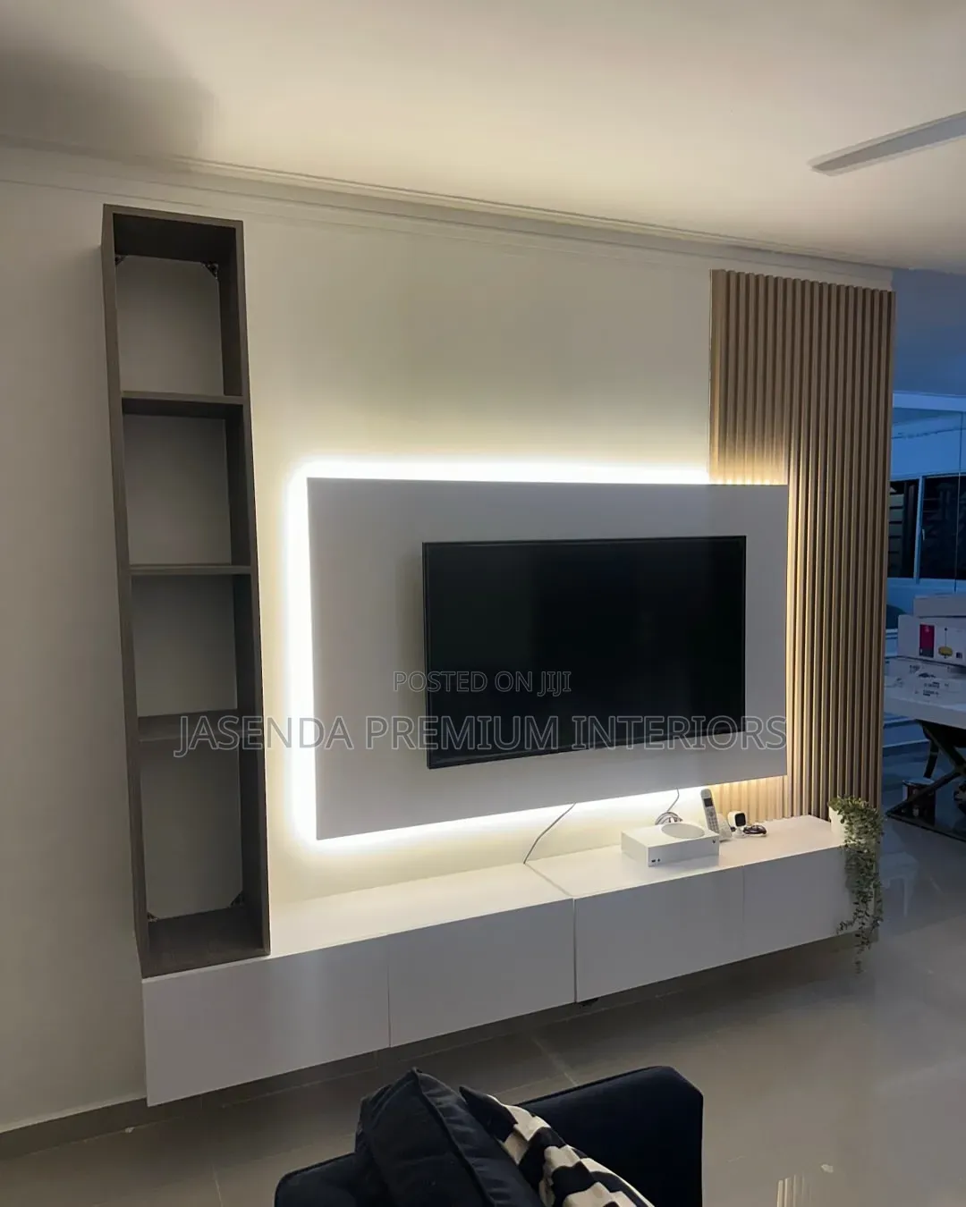 TV Wall Unit With LED Strip | Floating Stand Living Room
