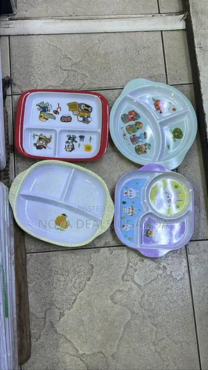 Melamine Dinner Plate for Kids, Toddler Plastic Mealtime Divided Plate
