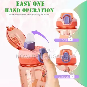 Kids Water Bottles With Straw,600ml Drinks Bottle for School,Leakproof