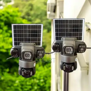 3 Lens Solar Security Camera With Solar Panel