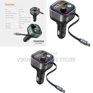 Porodo Audio Boost Bluetooth FM Transmitter 65W PD Quick-Charge Car
